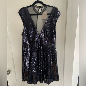 NWT Free People Black Sequin Dress Size L